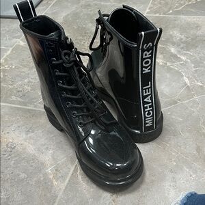 Michael Kors Glossy Black Rain Boots